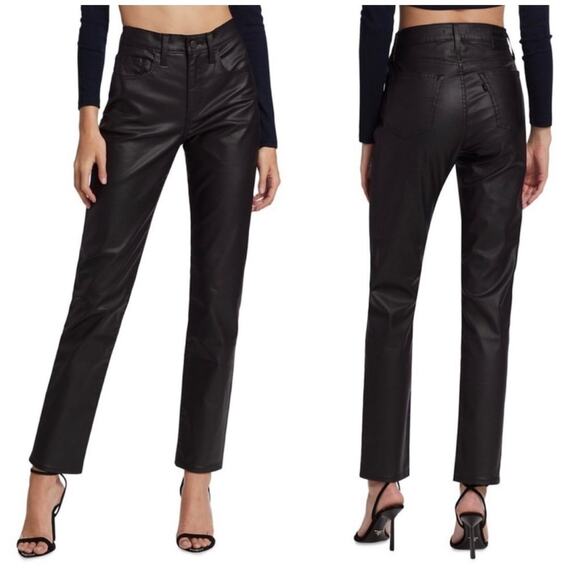 Levi's Denim - Levi’s Faux Leather Hi Rise Slim Straight Jeans